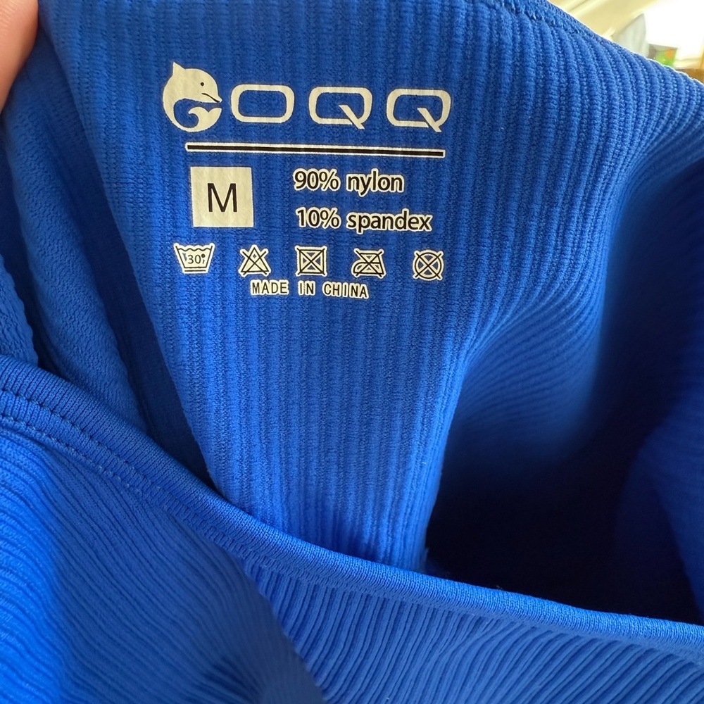 OQQ (Amazon) Black, White, and Blue Ribbed Bodysuits, Set of 3, NWOT, M - Picture 5 of 5
